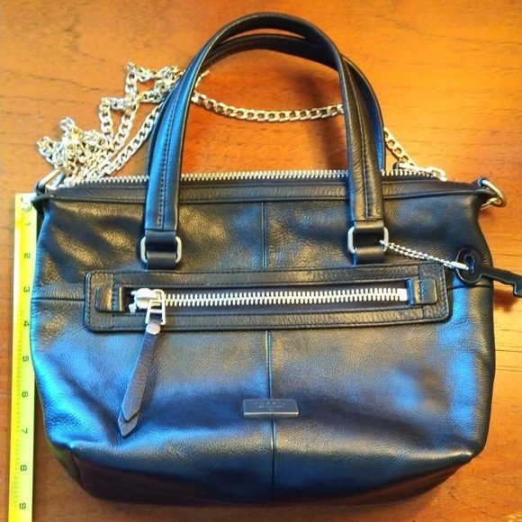 Fossil Dawson Pebbled Leather Tote Crossbody Bag EUC - Picture 11 of 12